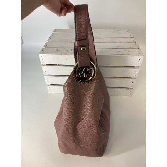 Michael Kors, large mauve leather shoulder bag - Picture 3 of 16
